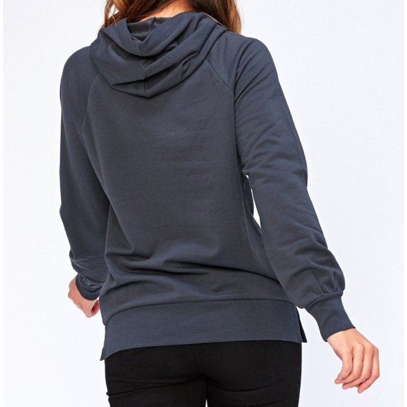 Threads 4 Thought Lira Hoodie Pullover Organic Cotton Blend Carbon Blue - Picture 6 of 10